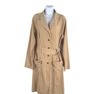Classic Tan Trench Coat with Belt - Women